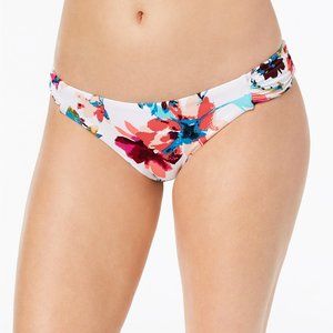 Bar III Floral-Print Hipster Bikini Bottoms White